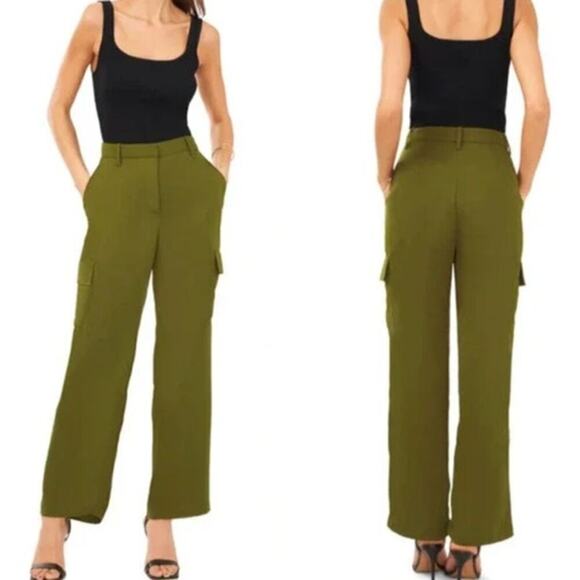 Halogen Wide Leg Pant Utility Work Cargo Trousers in Fir Green NWT Size 2X - Picture 1 of 11
